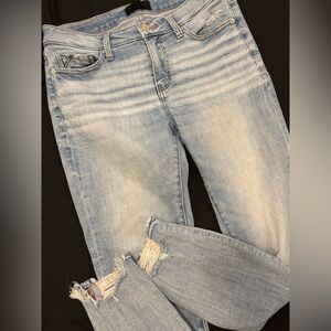 Buckle Black Light Blue Ankle Skinny Jeans